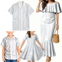 Samoa Lotu Tamaiti Family Matching Mermaid Dress and Hawaiian Shirt Teuila With Tribal Motifs LT05 - Polynesian Pride