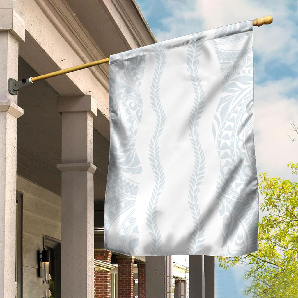 Samoa Lotu Tamaiti Garden Flag Teuila With Tribal Motifs LT05 House Flag White - Polynesian Pride