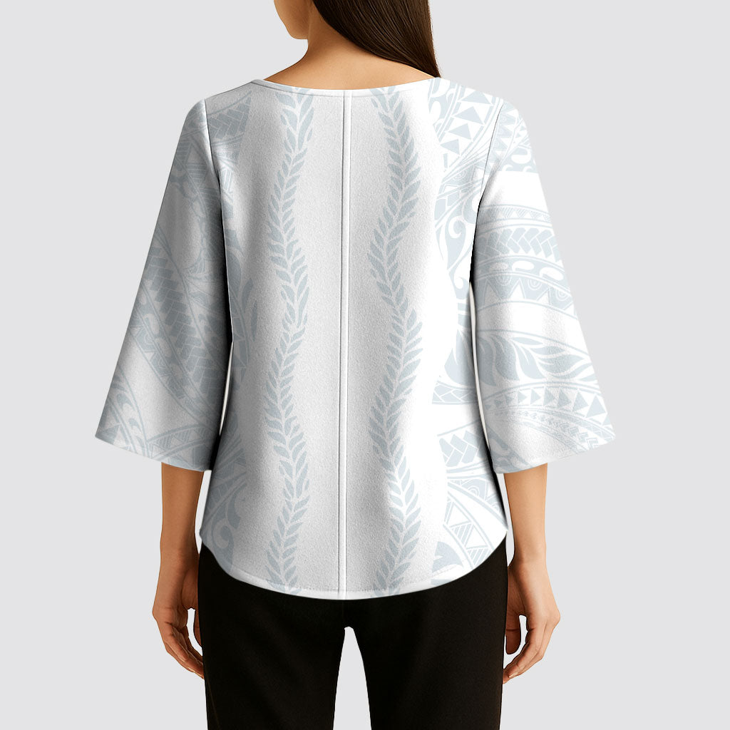 Samoa Lotu Tamaiti Kimono Sleeve Blouse Teuila With Tribal Motifs LT05 - Polynesian Pride
