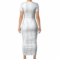 Samoa Lotu Tamaiti Short Sleeve Bodycon Dress Teuila With Tribal Motifs LT05 - Polynesian Pride