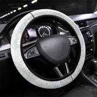 Samoa Lotu Tamaiti Steering Wheel Cover Teuila With Tribal Motifs LT05 Universal Fit White - Polynesian Pride