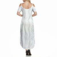 Samoa Lotu Tamaiti Summer Maxi Dress Teuila With Tribal Motifs LT05 - Polynesian Pride