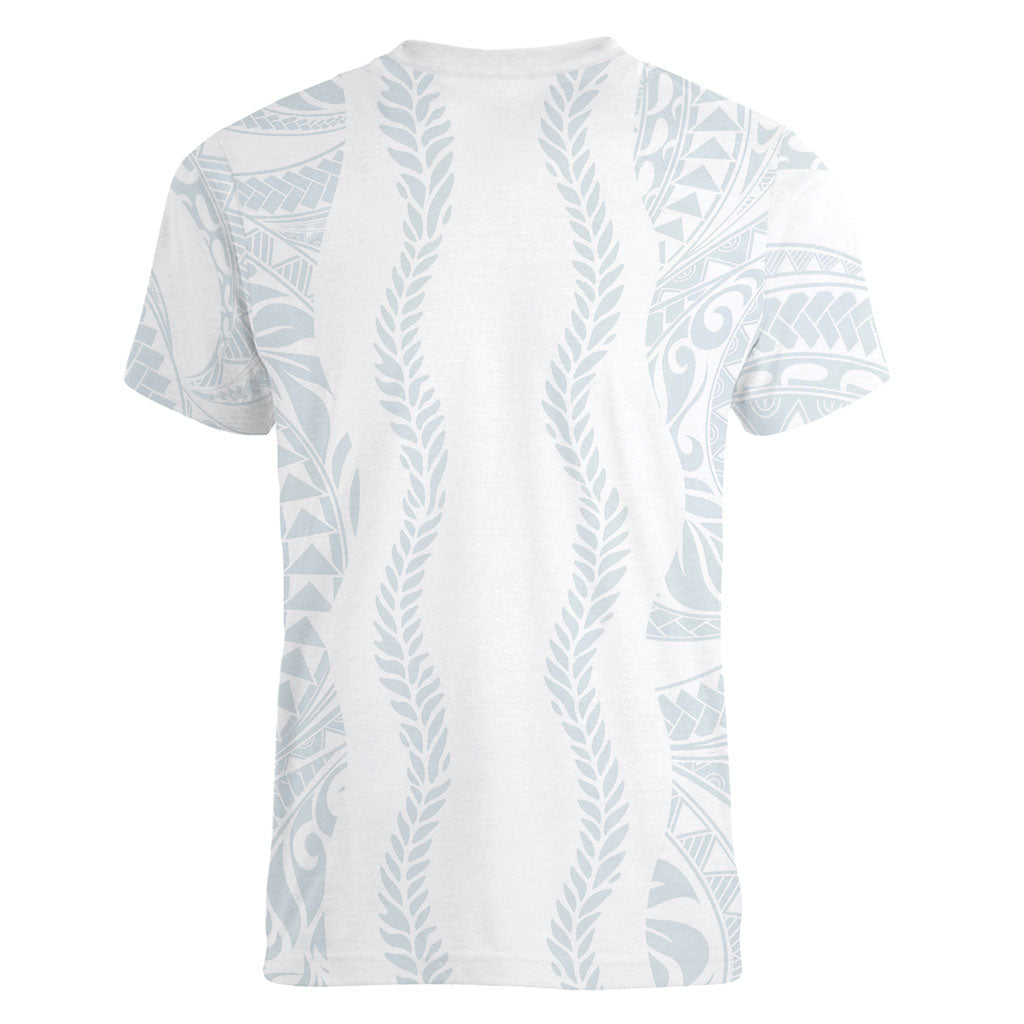 Samoa Lotu Tamaiti Women V-Neck T-Shirt Teuila With Tribal Motifs LT05 - Polynesian Pride
