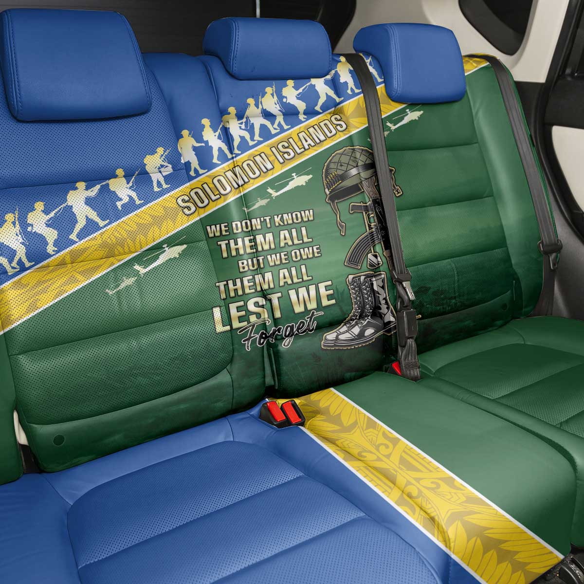 Solomon Islands Remembrance Day Back Car Seat Cover Lest We Forget