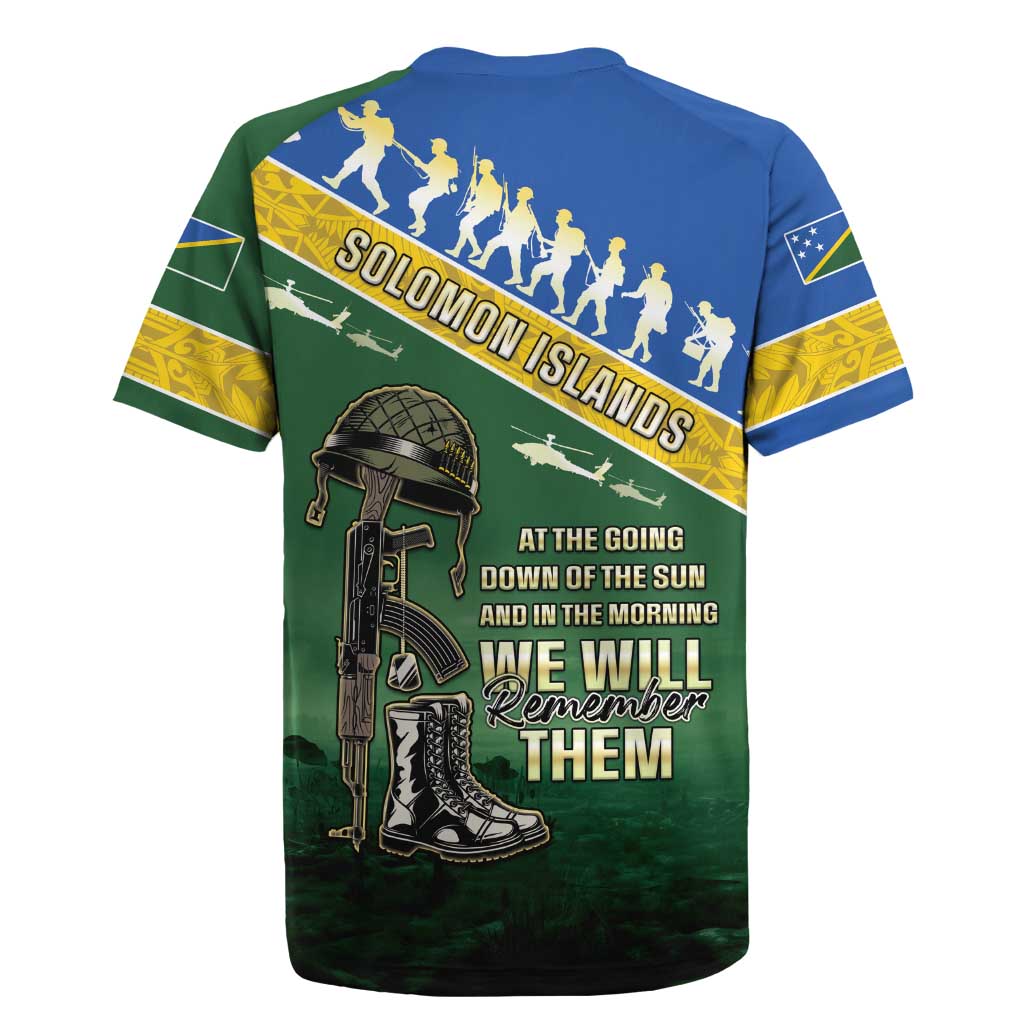 Solomon Islands Remembrance Day Rugby Jersey Lest We Forget