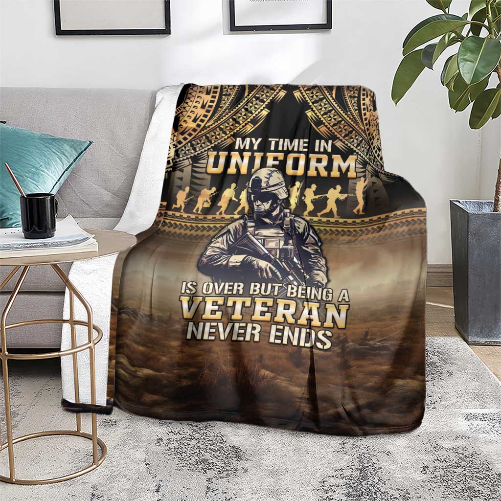 Polynesia Veterans Day Blanket Thank You Veterans Polynesian Pattern