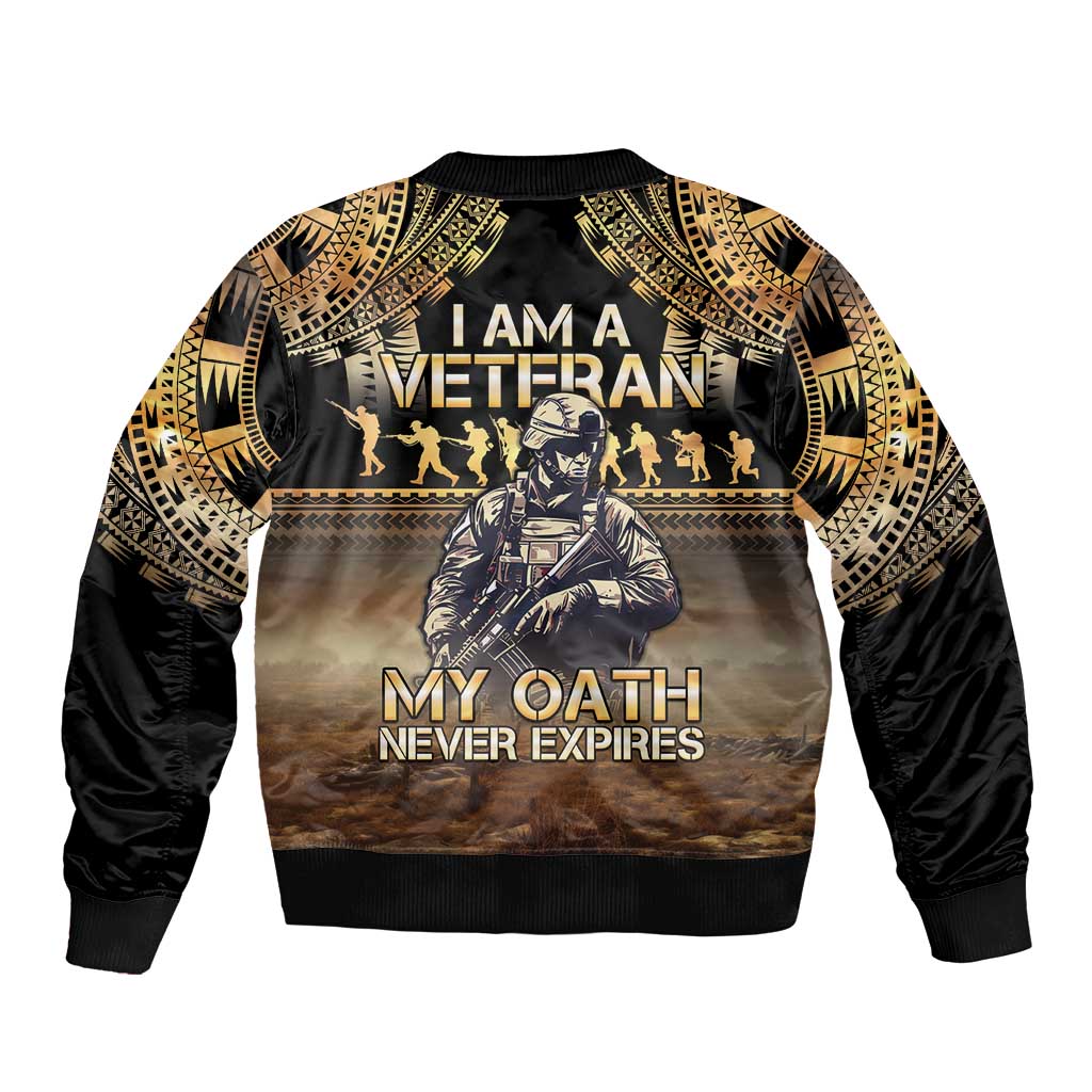 Polynesia Veterans Day Bomber Jacket Thank You Veterans Polynesian Pattern