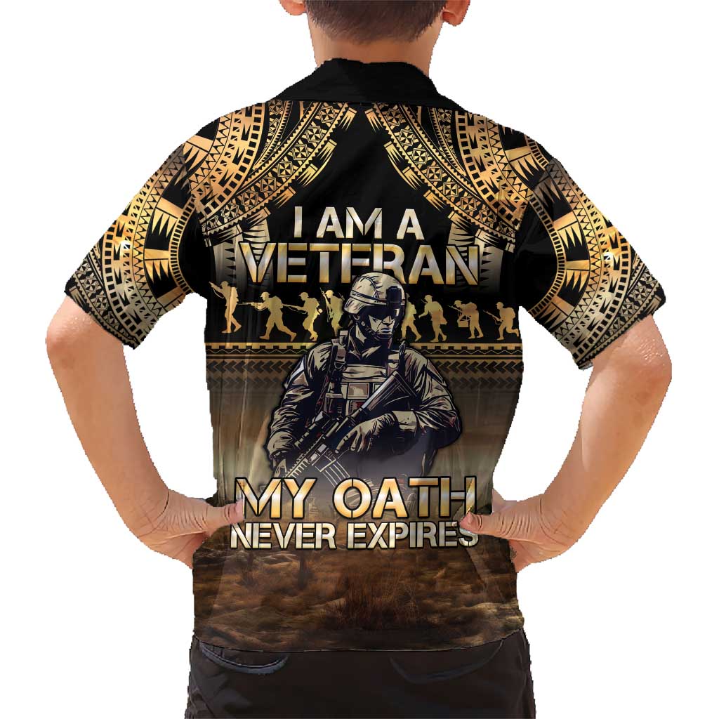 Polynesia Veterans Day Kid Hawaiian Shirt Thank You Veterans Polynesian Pattern LT05 - Polynesian Pride