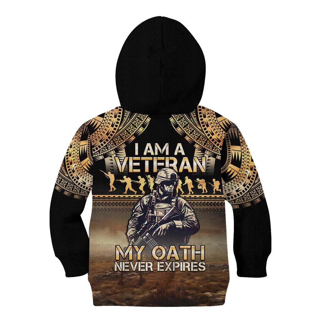 Polynesia Veterans Day Kid Hoodie Thank You Veterans Polynesian Pattern LT05 - Polynesian Pride