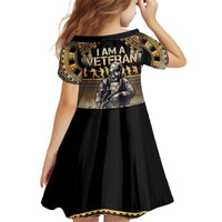 Polynesia Veterans Day Kid Short Sleeve Dress Thank You Veterans Polynesian Pattern