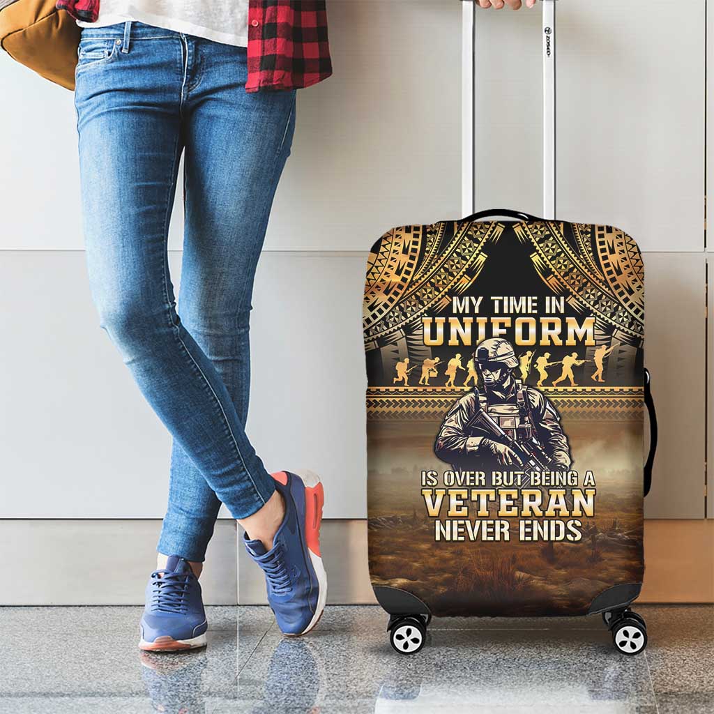Polynesia Veterans Day Luggage Cover Thank You Veterans Polynesian Pattern LT05 - Polynesian Pride