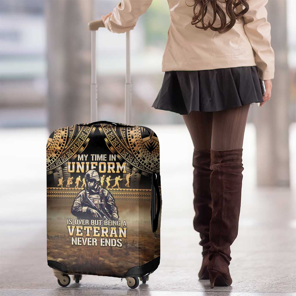 Polynesia Veterans Day Luggage Cover Thank You Veterans Polynesian Pattern LT05 - Polynesian Pride