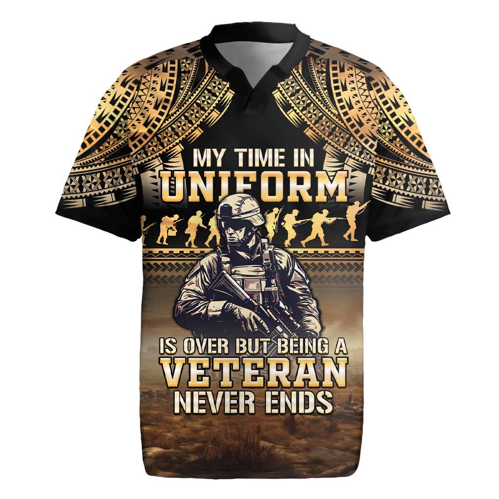 Polynesia Veterans Day Rugby Jersey Thank You Veterans Polynesian Pattern
