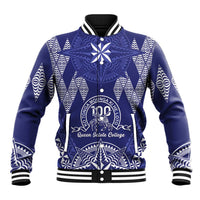Personalised Queen Salote College Centenary Baseball Jacket Tongan Kupesi Pattern - Polynesian Pride