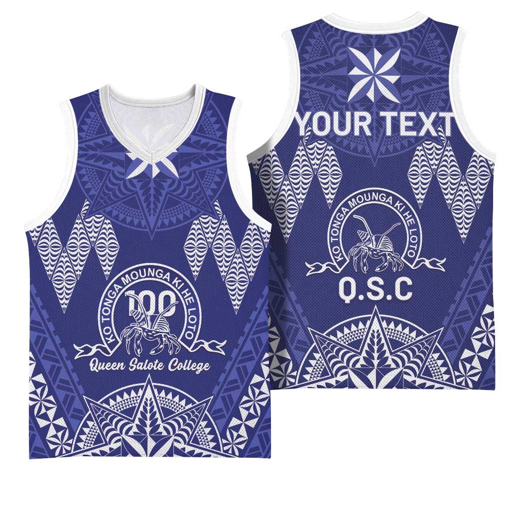 Personalised Queen Salote College Centenary Basketball Jersey Tongan Kupesi Pattern - Polynesian Pride