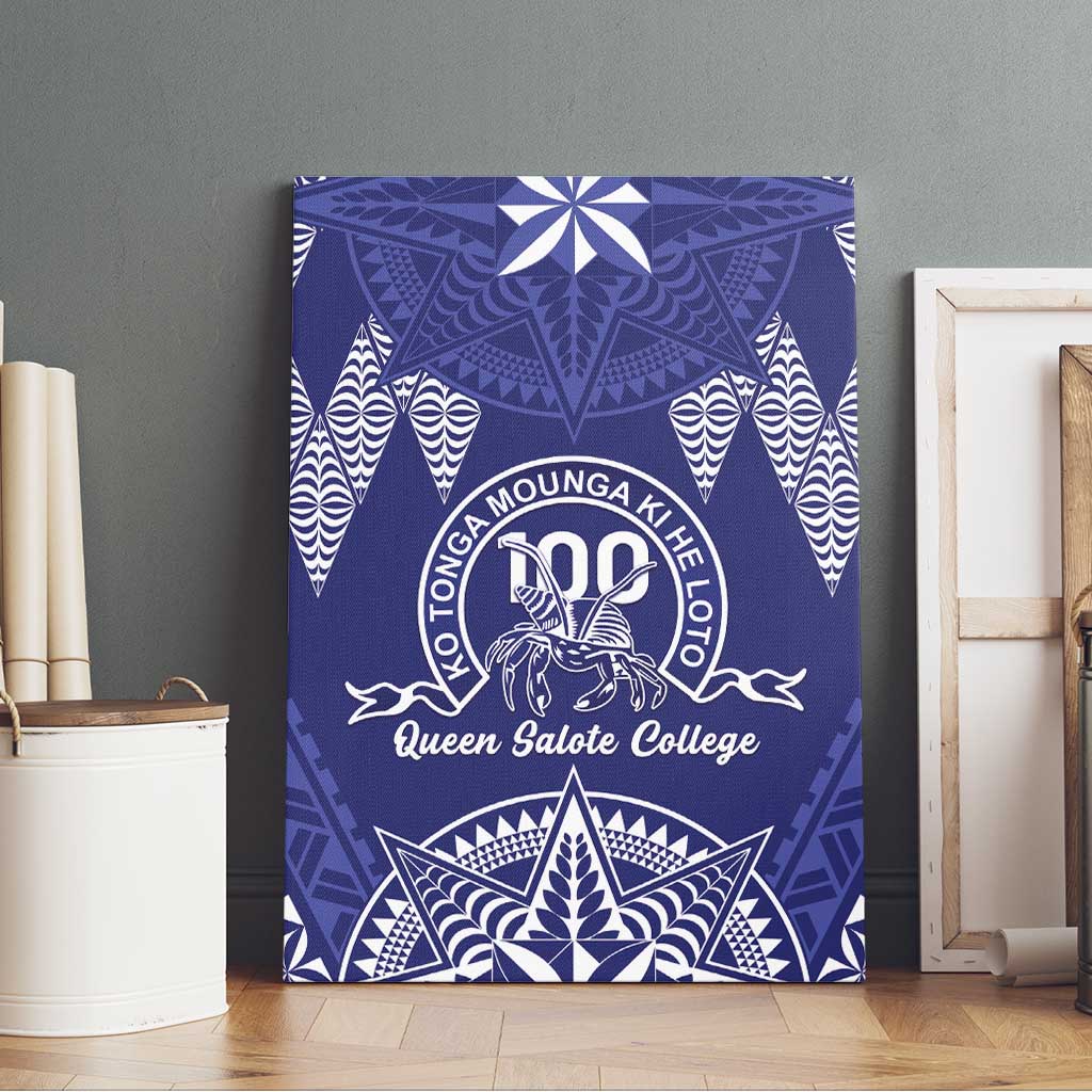 Queen Salote College Centenary Canvas Wall Art Tongan Kupesi Pattern - Polynesian Pride