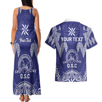 Personalised Queen Salote College Centenary Couples Matching Tank Maxi Dress and Hawaiian Shirt Tongan Kupesi Pattern - Polynesian Pride