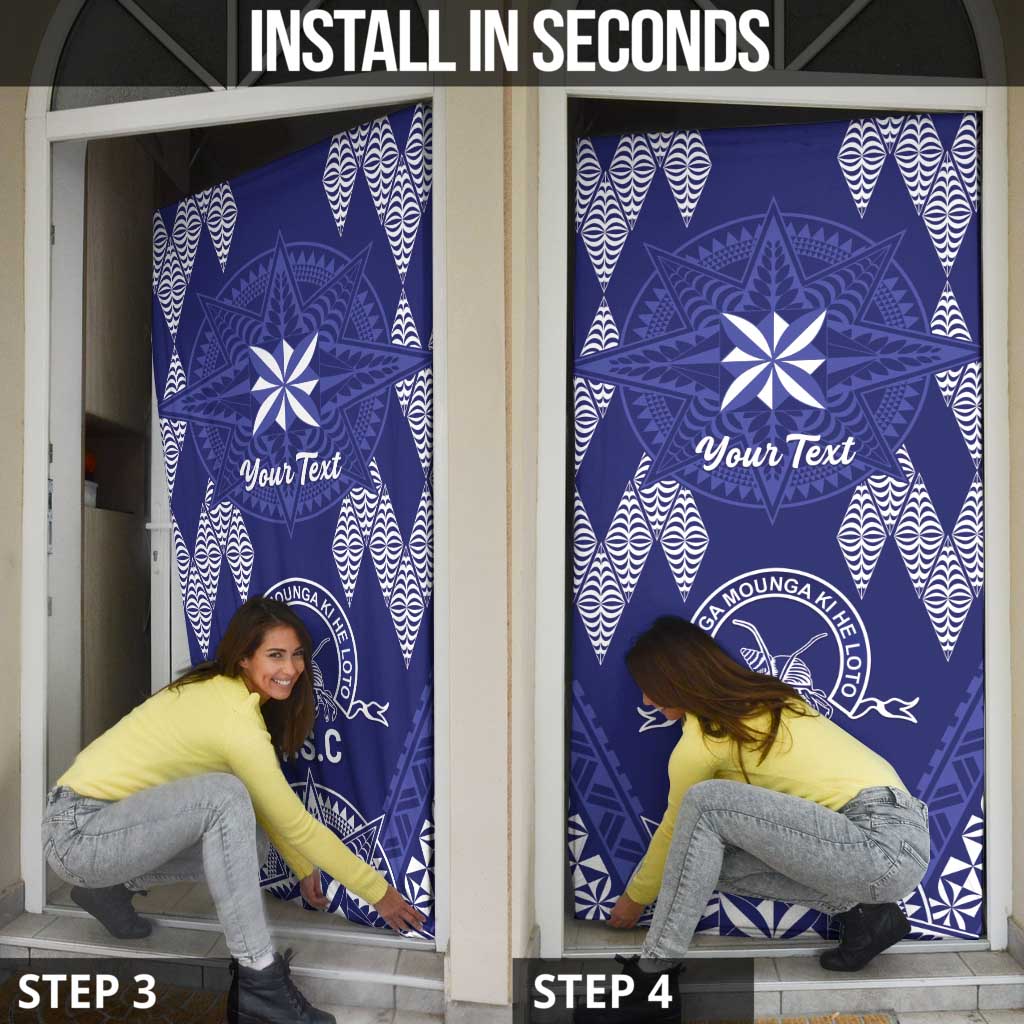 Personalised Queen Salote College Centenary Door Cover Tongan Kupesi Pattern - Polynesian Pride