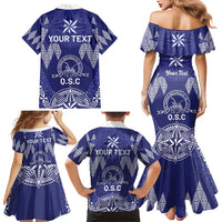 Personalised Queen Salote College Centenary Family Matching Mermaid Dress and Hawaiian Shirt Tongan Kupesi Pattern - Polynesian Pride