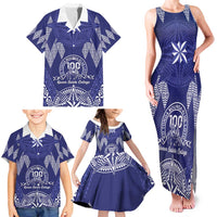 Personalised Queen Salote College Centenary Family Matching Tank Maxi Dress and Hawaiian Shirt Tongan Kupesi Pattern - Polynesian Pride