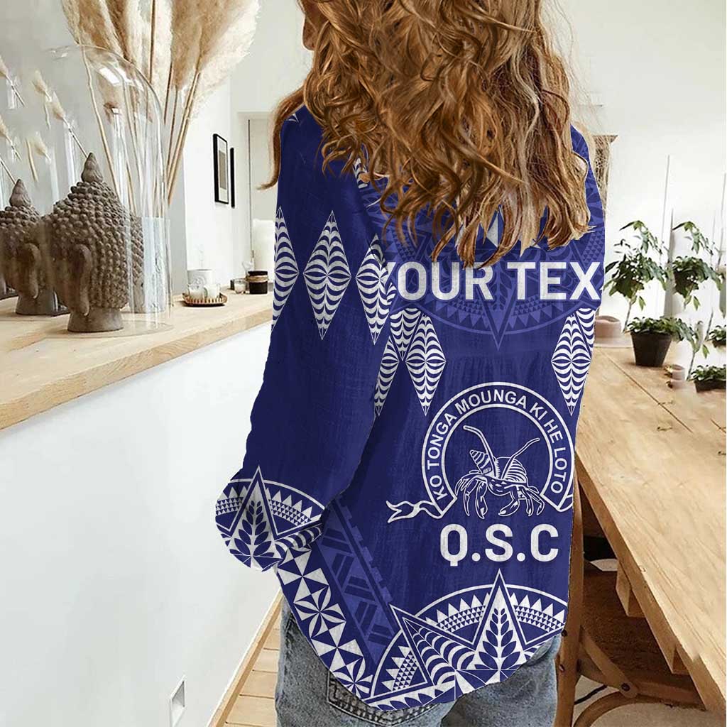 Personalised Queen Salote College Centenary Women Casual Shirt Tongan Kupesi Pattern - Polynesian Pride