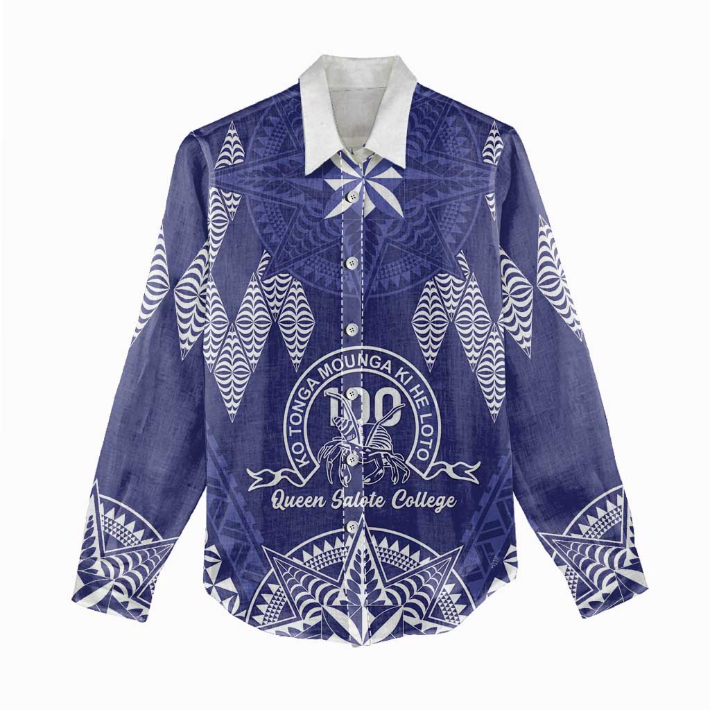Personalised Queen Salote College Centenary Women Casual Shirt Tongan Kupesi Pattern - Polynesian Pride