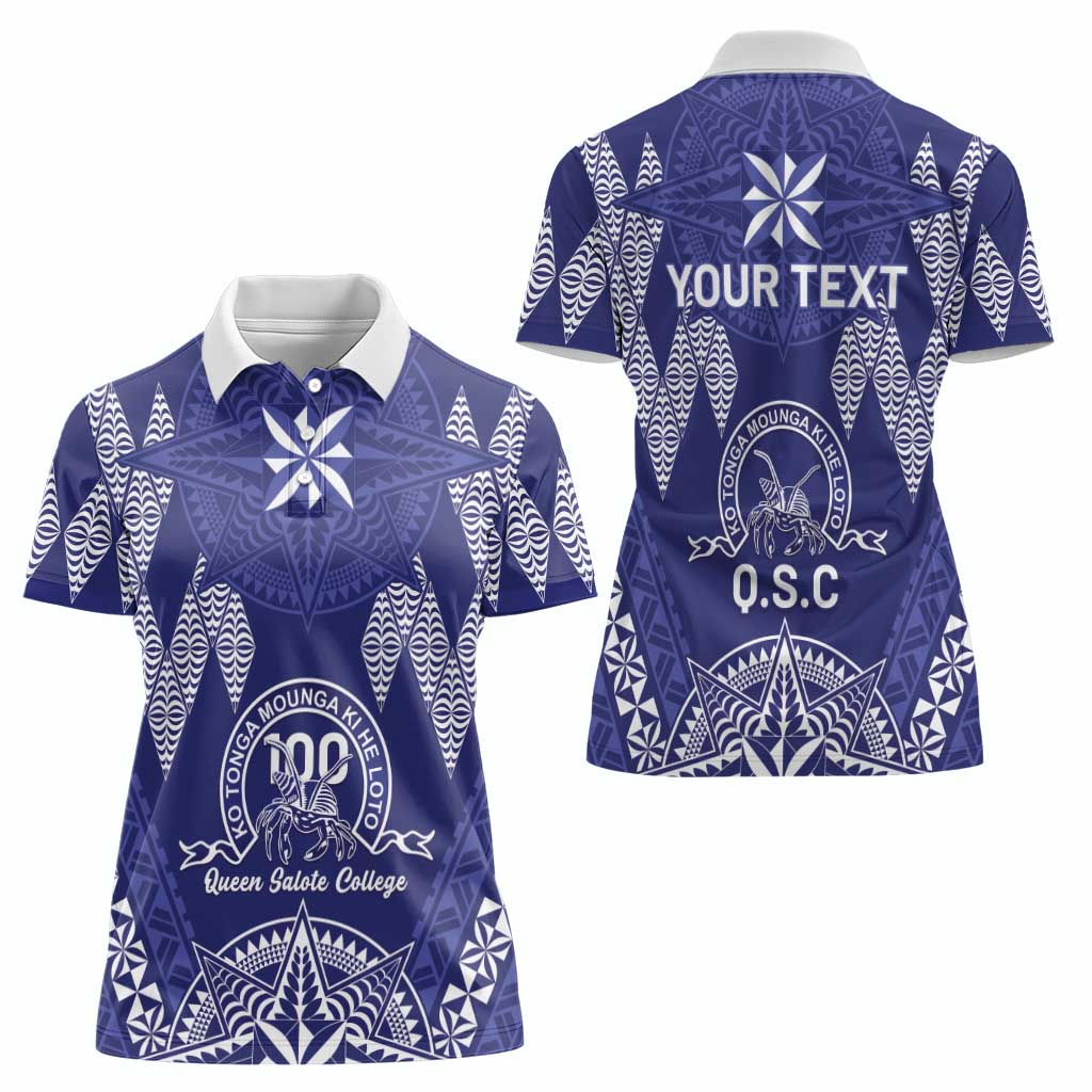 Personalised Queen Salote College Centenary Women Polo Shirt Tongan Kupesi Pattern - Polynesian Pride