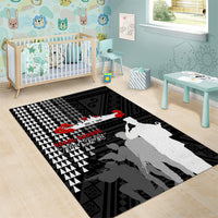 Pearl Harbor Remembrance Day Area Rug USS Arizona In Memory With Polynesian Pattern LT05 - Polynesian Pride