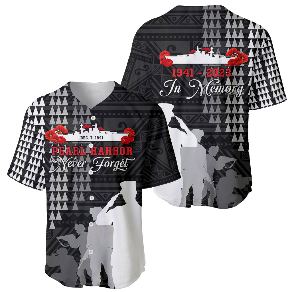 Pearl Harbor Remembrance Day Baseball Jersey USS Arizona In Memory With Polynesian Pattern LT05 - Polynesian Pride