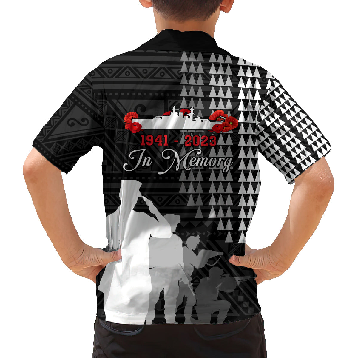 Pearl Harbor Remembrance Day Family Matching Off Shoulder Maxi Dress and Hawaiian Shirt USS Arizona In Memory With Polynesian Pattern LT05 - Polynesian Pride