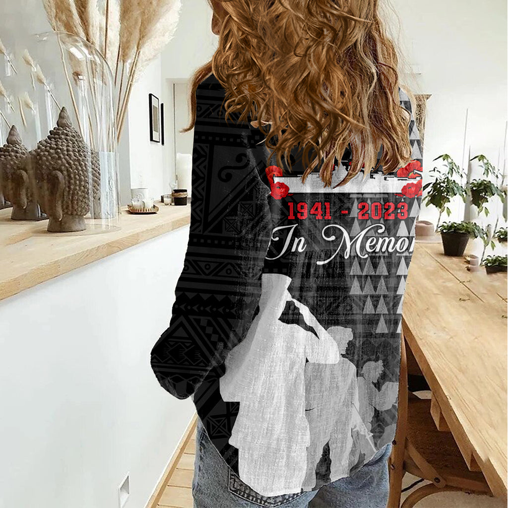 Pearl Harbor Remembrance Day Women Casual Shirt USS Arizona In Memory With Polynesian Pattern LT05 - Polynesian Pride