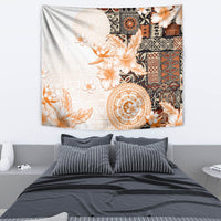 Fiji Tapestry Masi Tapa Pattern Brown LT05 - Polynesian Pride