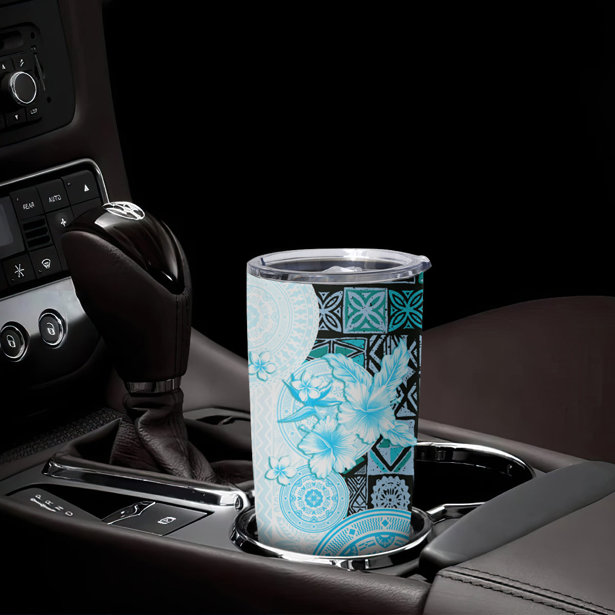 Fiji Tumbler Cup Masi Tapa Pattern Blue