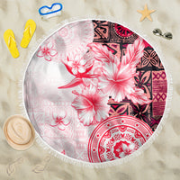 Fiji Beach Blanket Masi Tapa Pattern Red LT05 One Size 150cm Red - Polynesian Pride