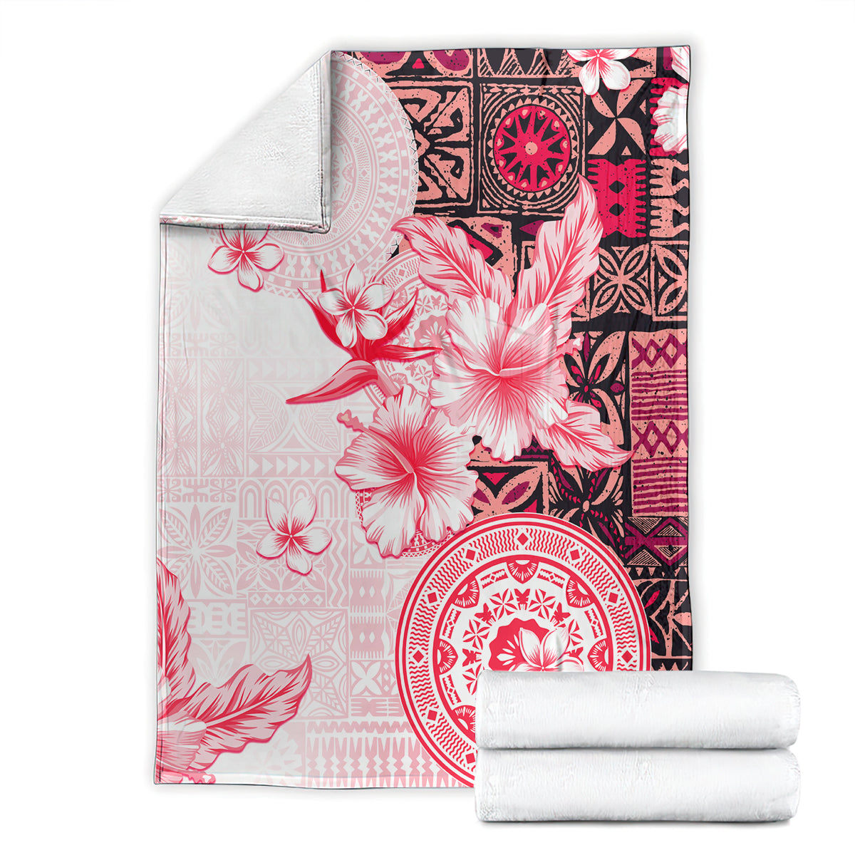 Fiji Blanket Masi Tapa Pattern Red LT05 - Polynesian Pride