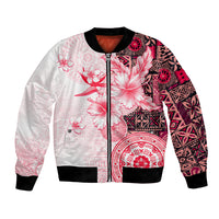Fiji Bomber Jacket Masi Tapa Pattern Red LT05 Unisex Red - Polynesian Pride