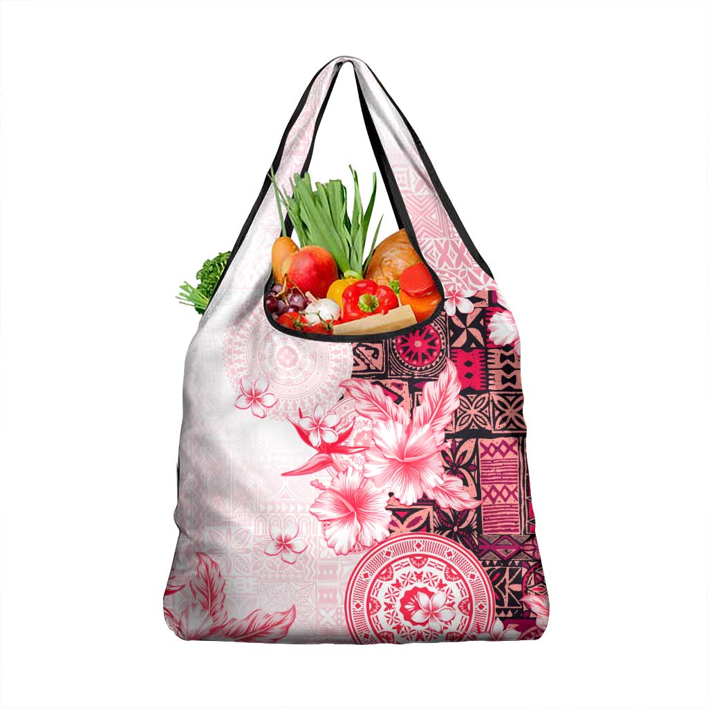 Fiji Grocery Bag Masi Tapa Pattern Red