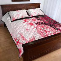 Fiji Quilt Bed Set Masi Tapa Pattern Red LT05 - Polynesian Pride