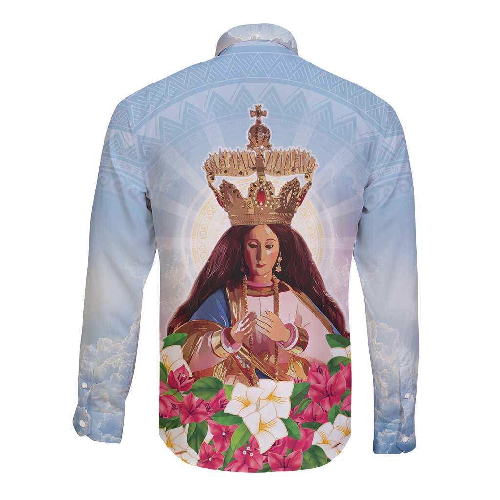 Guam Patroness Long Sleeve Button Shirt The Legend Santa Marian Kamalen