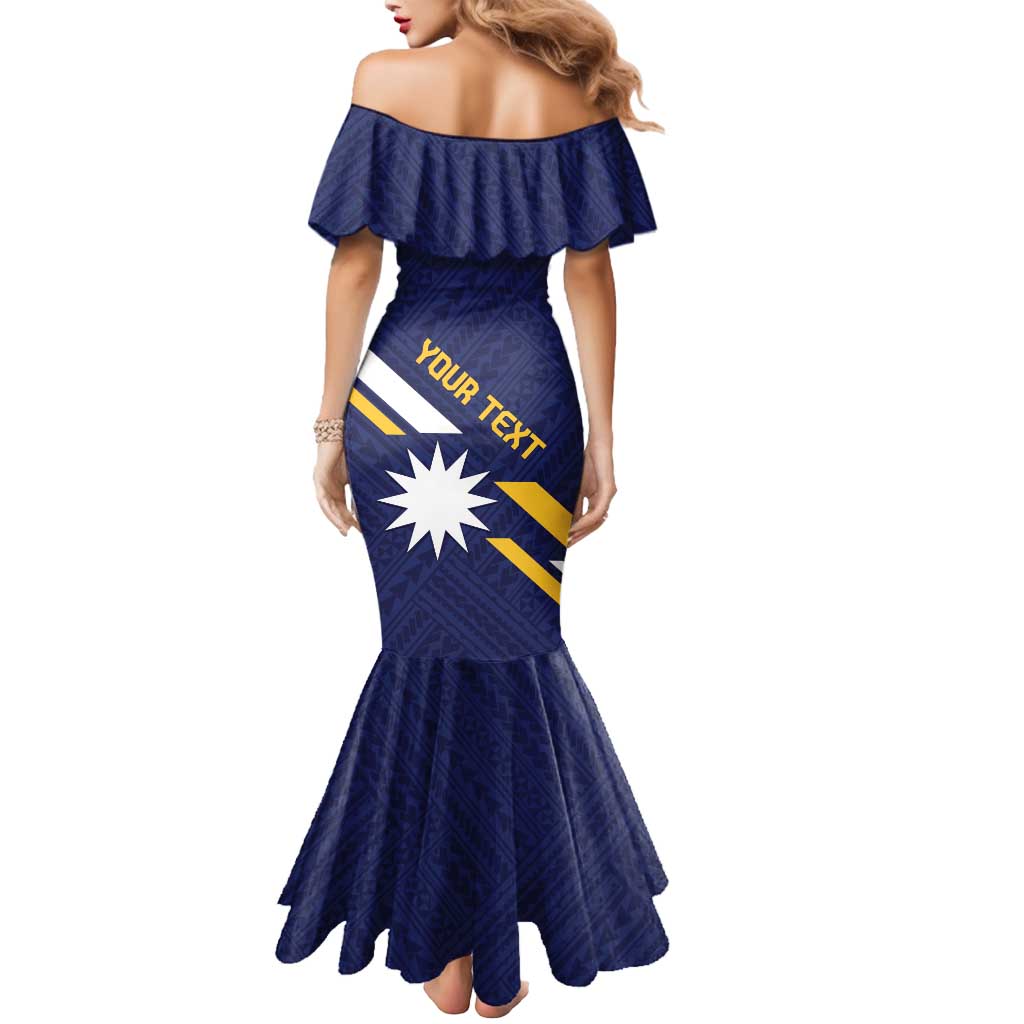 Personalised Happy Nauru Independence Day Mermaid Dress Polynesian Pattern