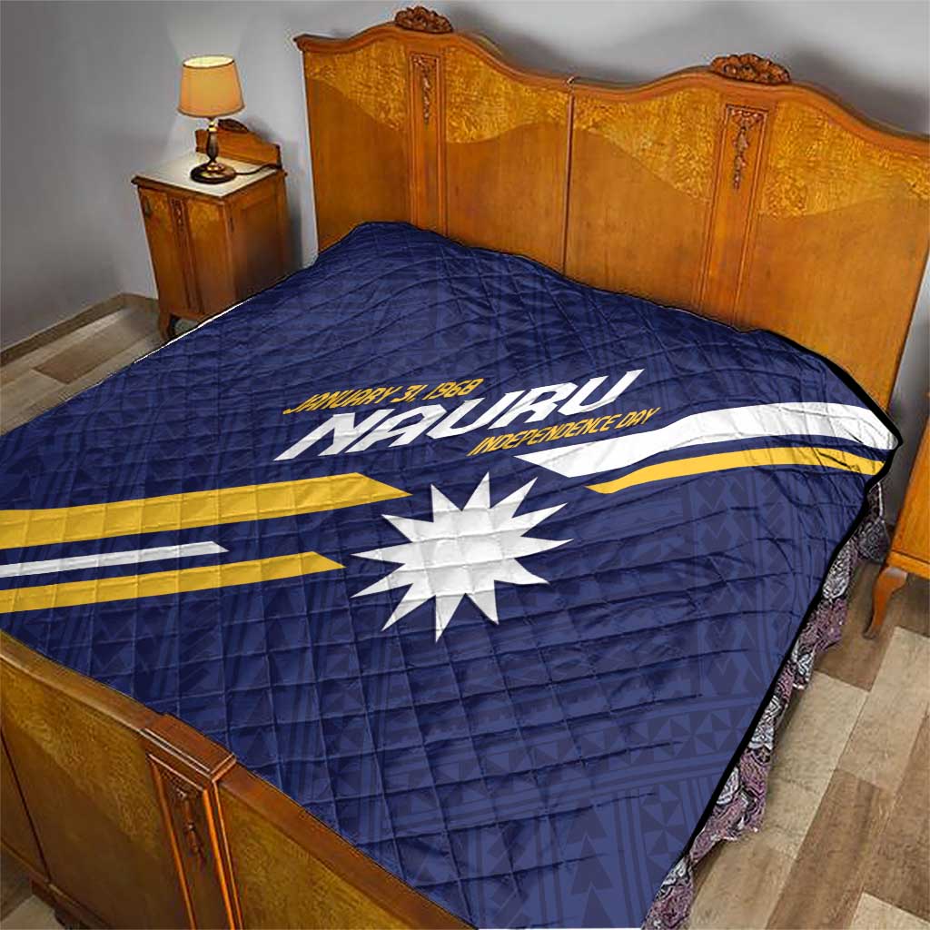 Happy Nauru Independence Day Quilt Polynesian Pattern