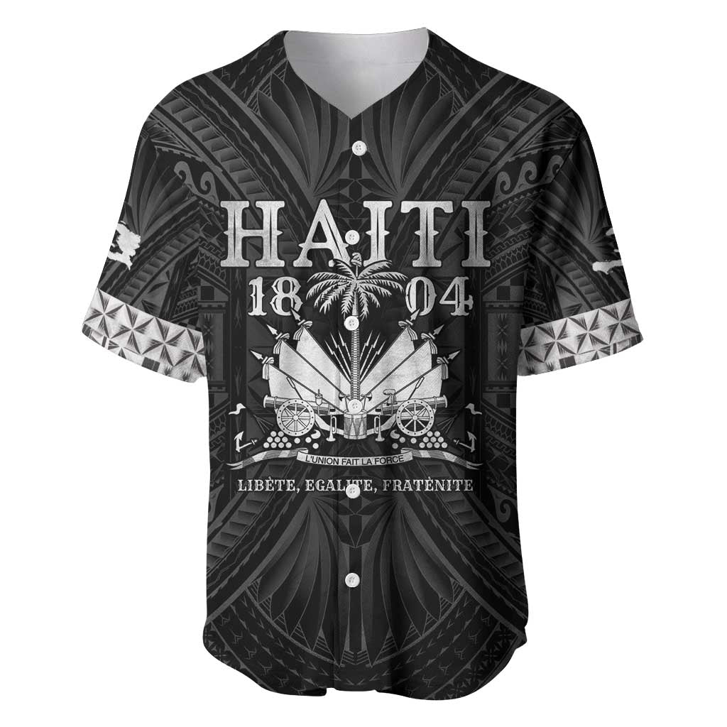 Haiti 1804 Baseball Jersey Polynesian Silver Neg Maron LT05 Silver - Polynesian Pride