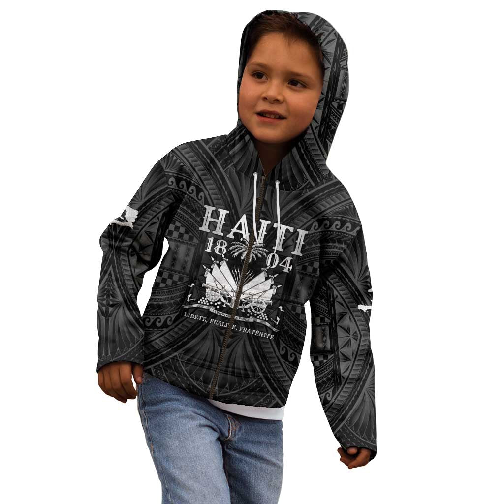 Haiti 1804 Kid Hoodie Polynesian Silver Neg Maron