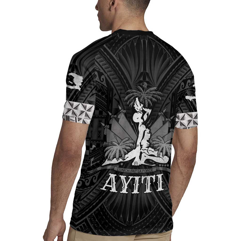 Haiti 1804 Rugby Jersey Polynesian Silver Neg Maron