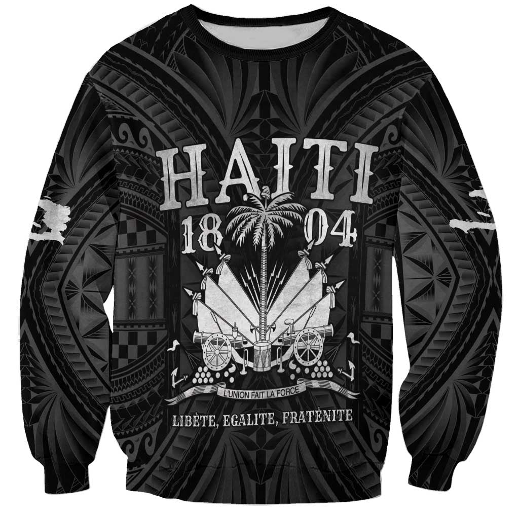 Haiti 1804 Sweatshirt Polynesian Silver Neg Maron LT05 Unisex Silver - Polynesian Pride