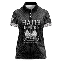 Haiti 1804 Women Polo Shirt Polynesian Silver Neg Maron