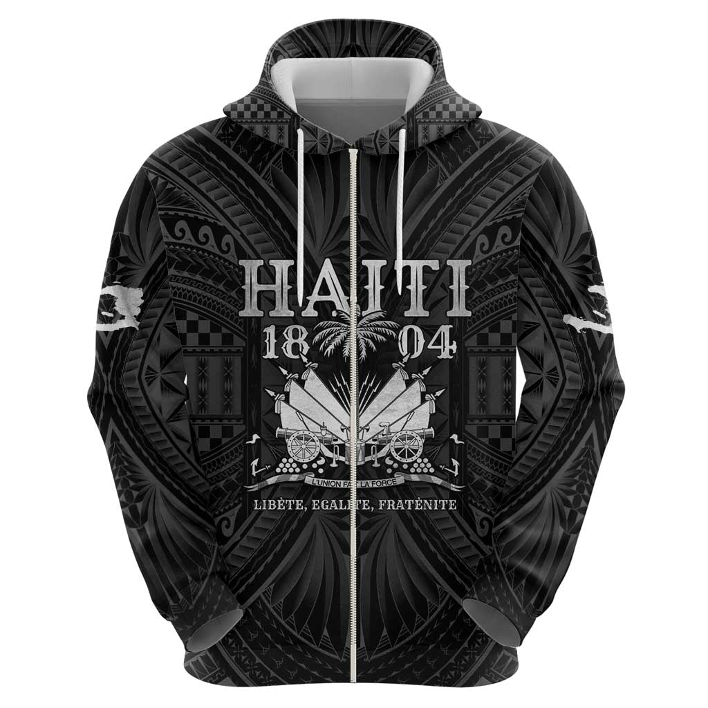 Haiti 1804 Zip Hoodie Polynesian Silver Neg Maron