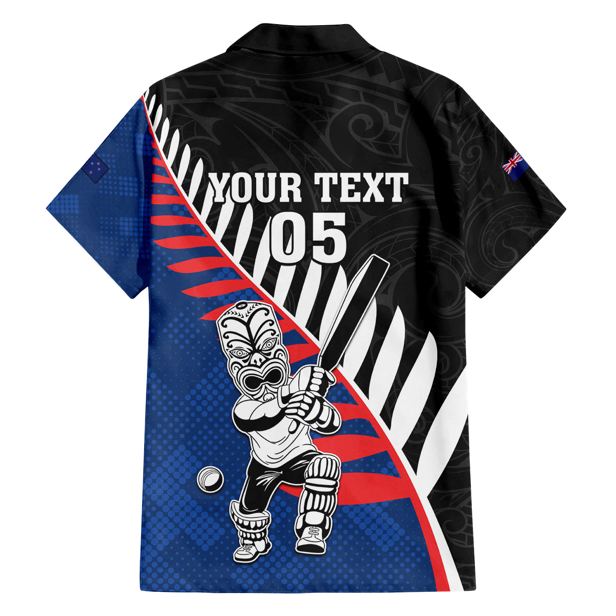 Custom New Zealand Auckland Cricket Family Matching Off Shoulder Short Dress and Hawaiian Shirt With Maori Pattern