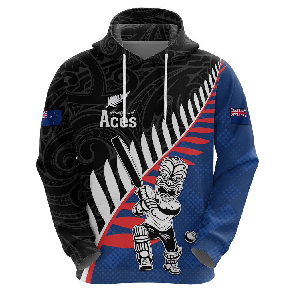Custom New Zealand Auckland Cricket Hoodie With Maori Pattern