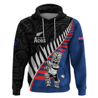Custom New Zealand Auckland Cricket Zip Hoodie With Maori Pattern